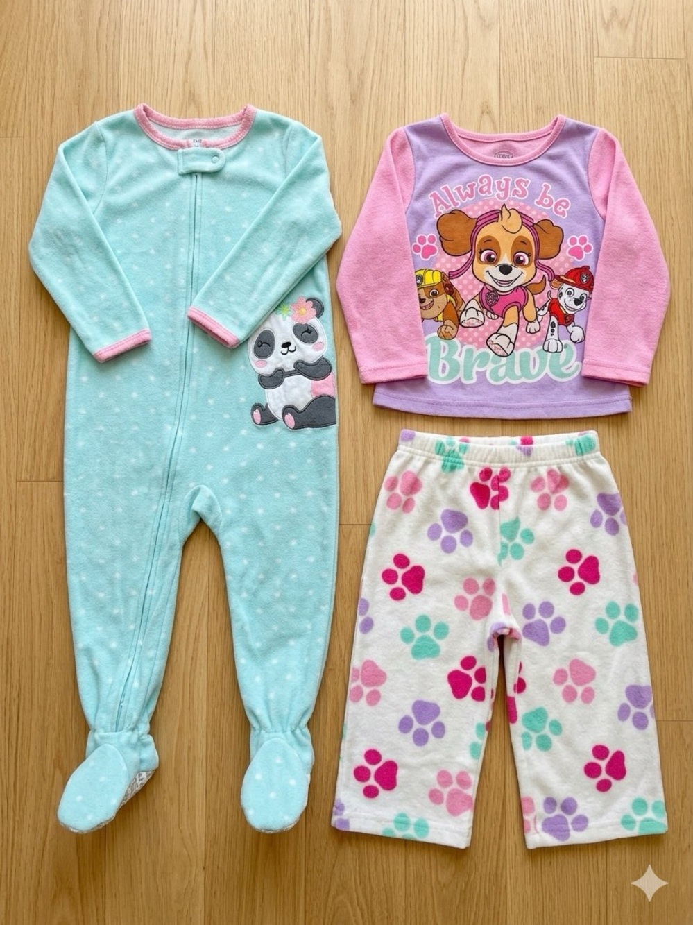 Paw Patrol Pink 'Always Be Brave' Long Sleeve Top & Mint Panda One-Piece Set